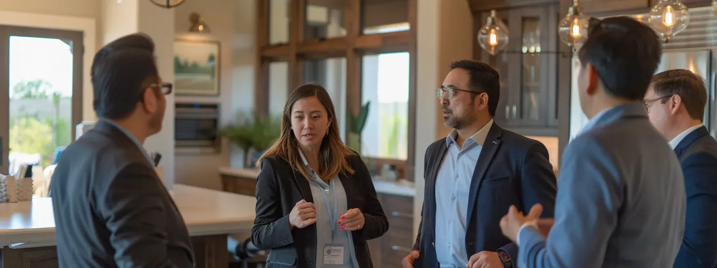 Effective Strategies for Enhancing Home Builder SEO 6 a home builder networking with industry influencers and partners to establish high-quality backlinks and enhance online authority.