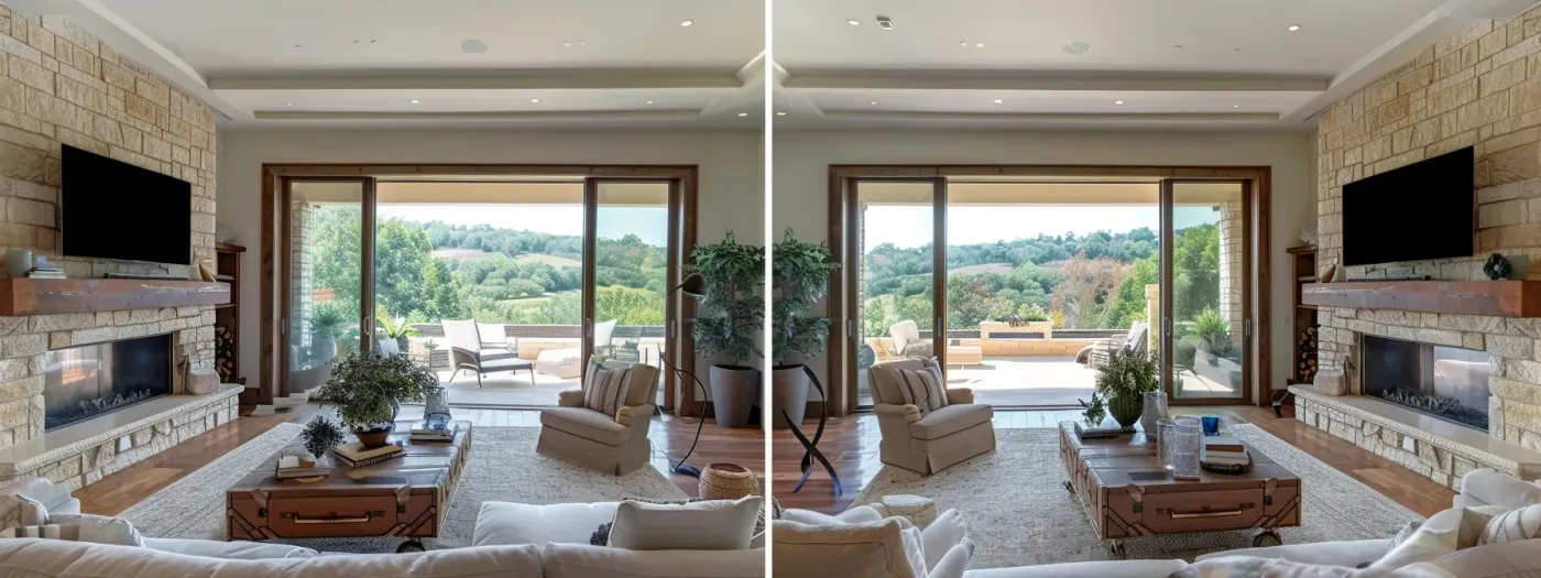 Maximizing Social Media Impact for Home Construction Brands 3 captivating before-and-after project photo showcasing the craftsmanship involved in a home construction brand.
